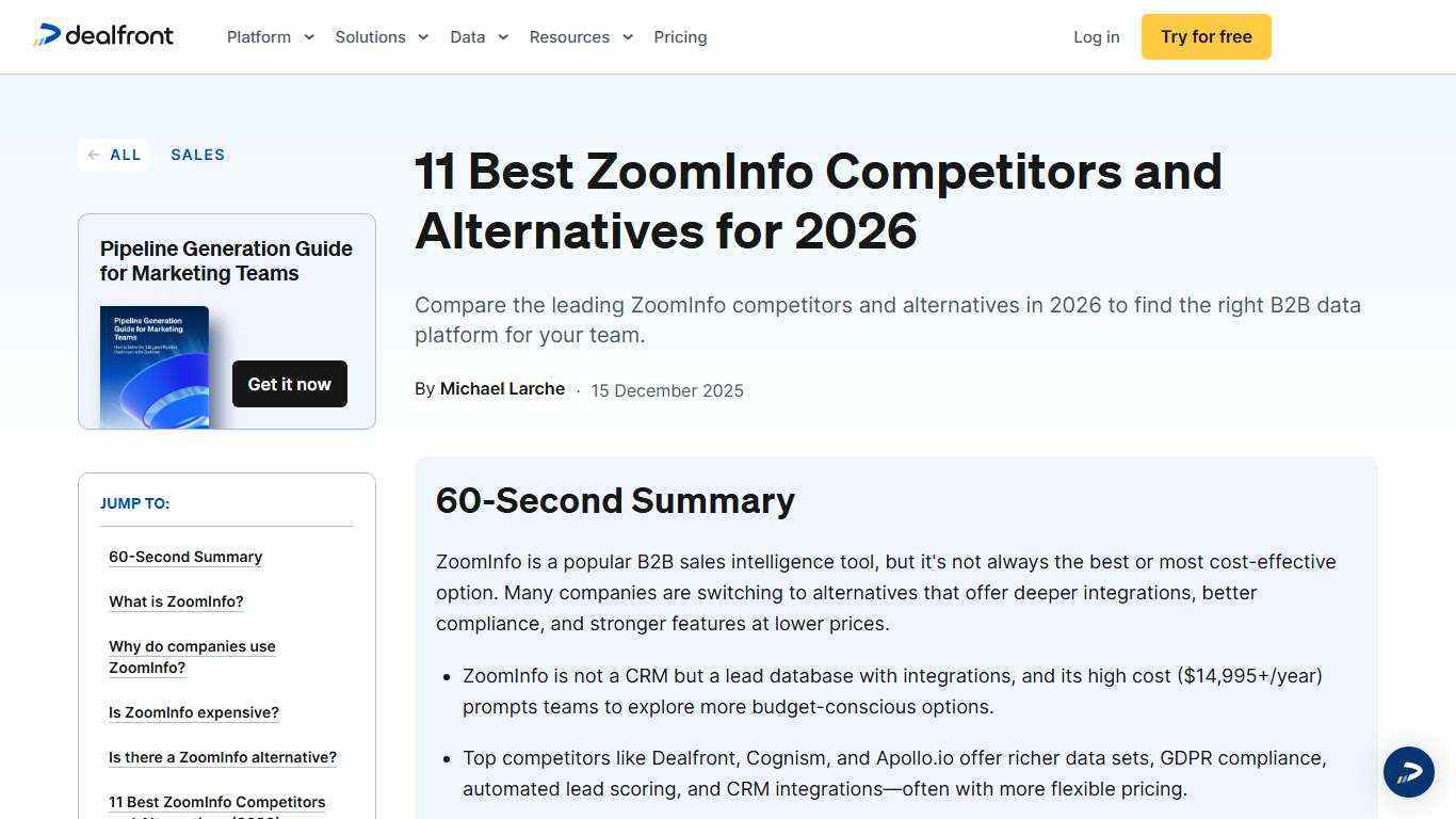 11 Best ZoomInfo Competitors & Alternatives in 2026