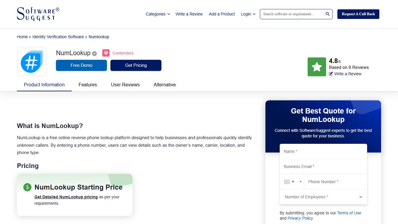 NumLookup: Pricing, Features, and Integration in 2026