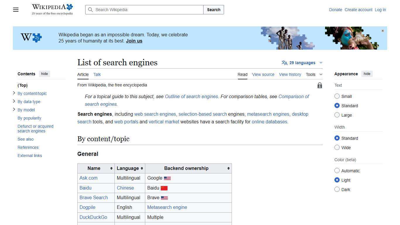 List of search engines - Wikipedia