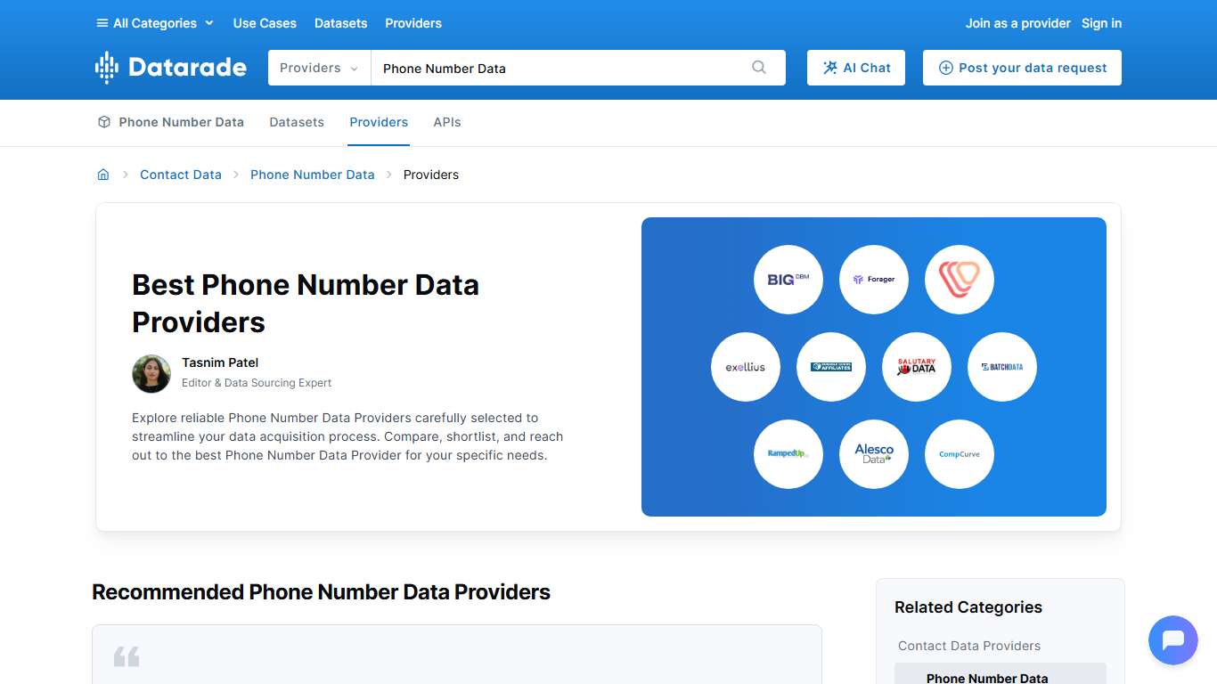 Best Phone Number Data Providers & Companies 2026 | Datarade